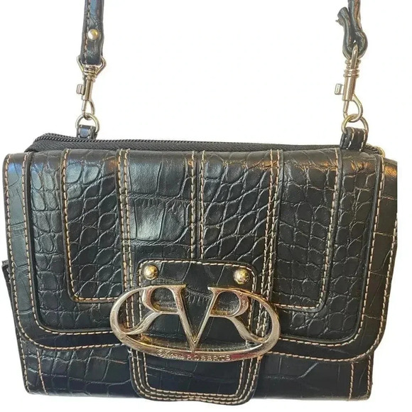 90s Y2K Faux Leather Crocodile Print Victoria Roberts Quality Crossbody Purse - Picture 7 of 7